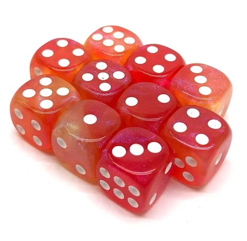 Dice D6 12 mm 10pcs. Red-Orange Pearlescent - photo 30949