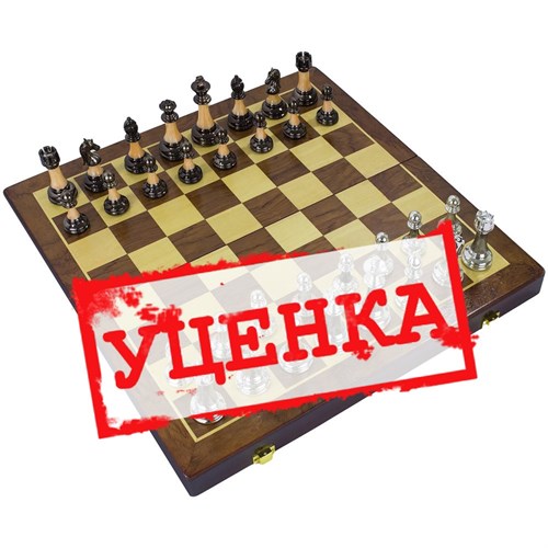 Gift Chess Set Metal Black-Silver 45×45 cm (2) - photo 30953