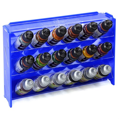 OW MK-1 Plastic Paint Rack — 18 Vallejo Bottles, Blue - photo 31015