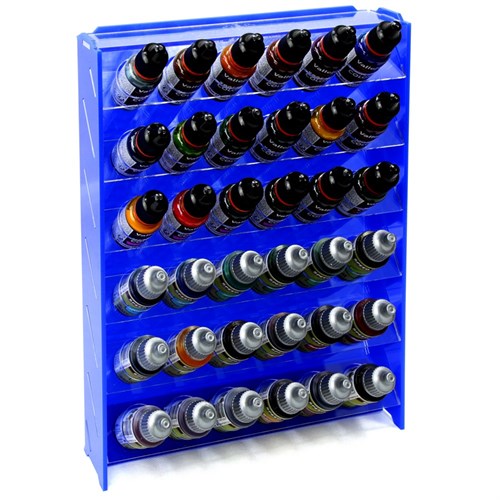 OW MK-1 Plastic Paint Rack — 36 Vallejo Bottles, Blue - photo 31037