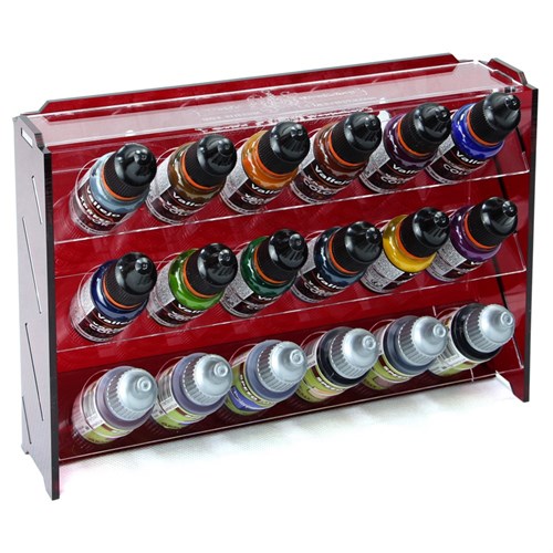OW MK-1 Plastic Paint Rack — 18 Vallejo Bottles, Burgundy - photo 31040