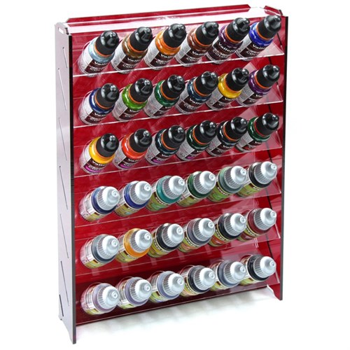OW MK-1 Plastic Paint Rack — 36 Vallejo Bottles, Burgundy - photo 31046