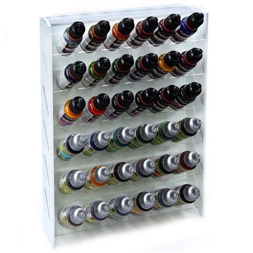 OW MK-1 Plastic Paint Rack — 36 Vallejo Bottles, White - photo 31049