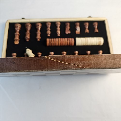 Chess and Draughts Set Gift Magnetic Wooden (Clearance) - photo 31261