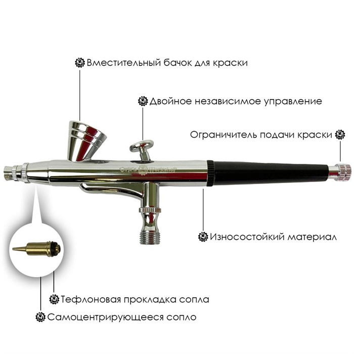 Купить Аэрограф для ногтей и моделизма OW "Спектр-2К" + комплект (шланг ...