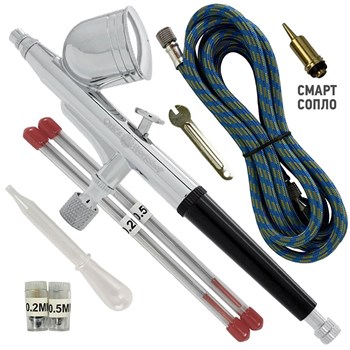 Airbrush OW "Spectrum-1for" + Set (Hose, 3 Nozzle, 3 Needle, Pipette)