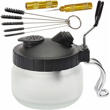 Set for Airbrush Cleaning, Cleaning Brush, Needle, Jar- Cleaner OW