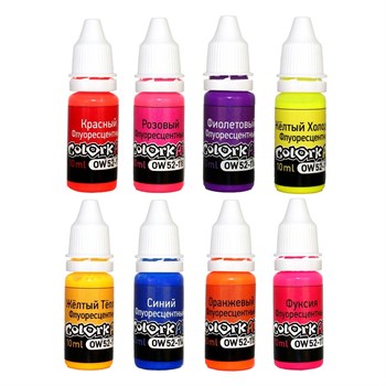 Set Paints for Airbrushing OW Fluorescent 8 Paints 10 ml Each.