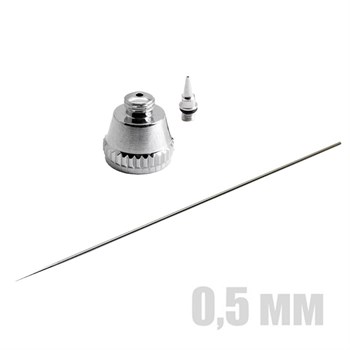 Threaded-Nozzle Airbrush Spare Part Set 0.5 mm (Needle, Nozzle, Air Cap Body) OW