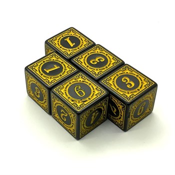 Dice D6 16 mm 5pcs. Gaming Yellow