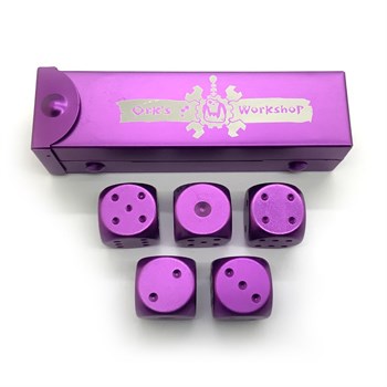 Dice D6 Aluminium 16 mm 5pcs. Purple in Tube