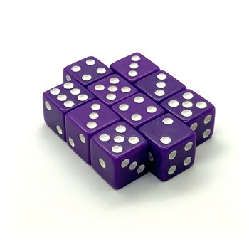 Dice D6 12 mm 10pcs. Purple