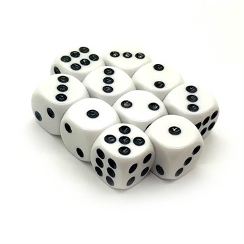 Dice D6 16 mm 10pcs. White