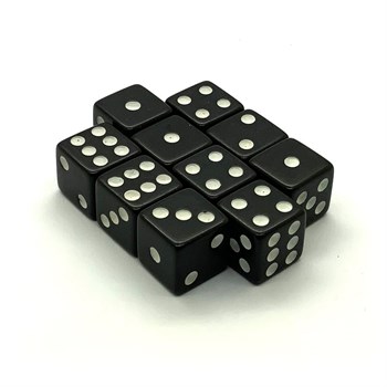 Dice D6 12 mm 10pcs. Black