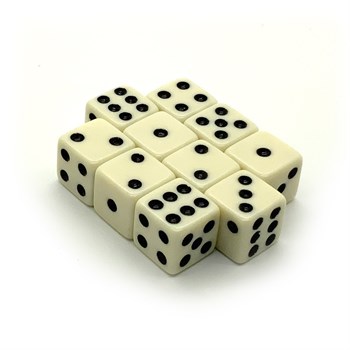 Dice D6 12 mm 10pcs. Beige