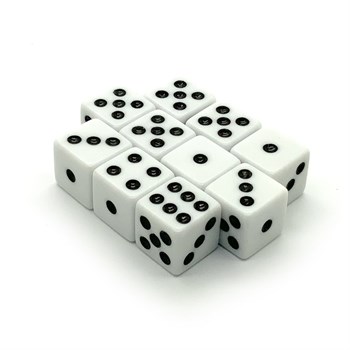 Dice D6 12 mm 10pcs. White