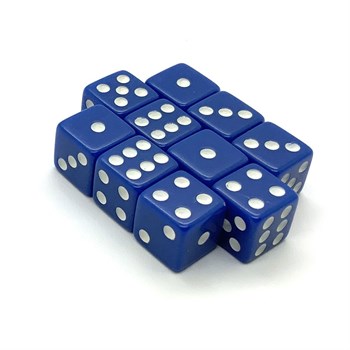 Dice D6 12 mm 10pcs. Blue
