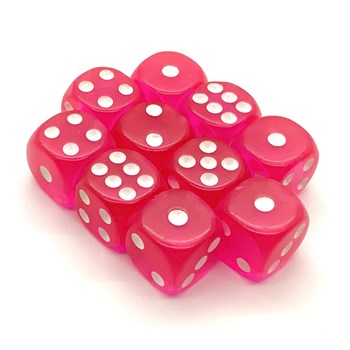 Dice D6 14 mm 10pcs. Pink Transparent