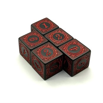 Dice D6 16 mm 5pcs. Gaming Red