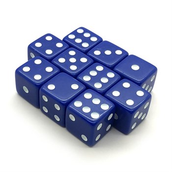 Dice D6 16 mm 10pcs. Blue