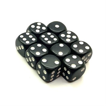 Dice D6 16 mm 10pcs. Black