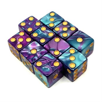 Dice Set D6 Pearlescent Price of Knowledge 16 mm with Square Corners (10 pcs.)