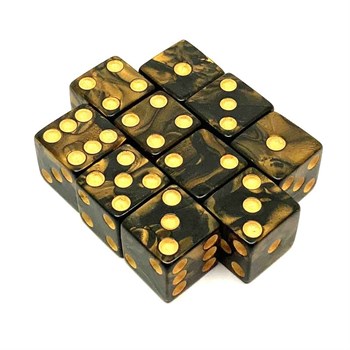 Dice Set 10 pcs. D6 Pearlescent "Lost Artefact" 16 mm with Square Corners