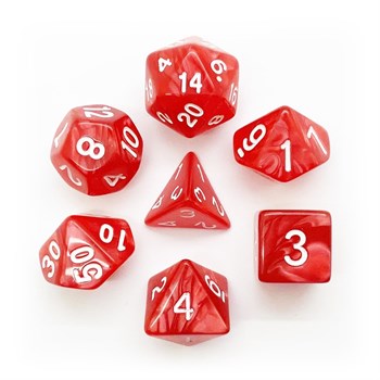7-Piece RPG Dice Set — Pearlescent Red