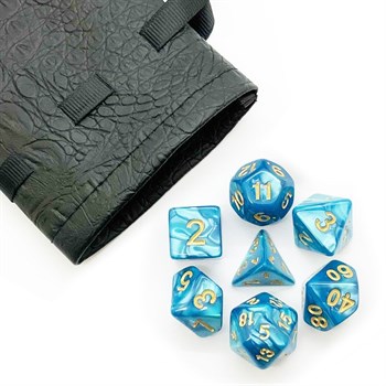 7-Piece RPG Dice Set — Pearlescent Turquoise