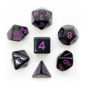 7-Piece RPG Dice Set — Black with Purple - Classic