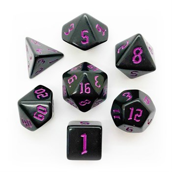 7-Piece RPG Dice Set — Black with Purple