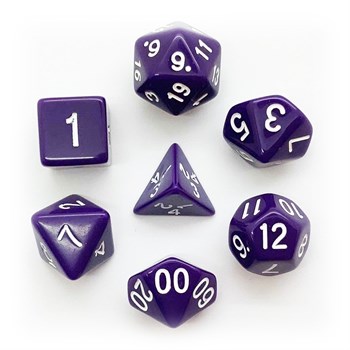 7-Piece RPG Dice Set — Purple with White
