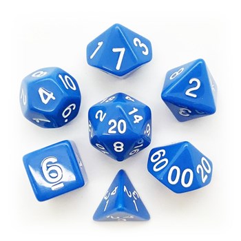 7-Piece RPG Dice Set — Blue with White