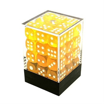 Dice Set 36 pcs. D6 Yellow Transparent 12 mm