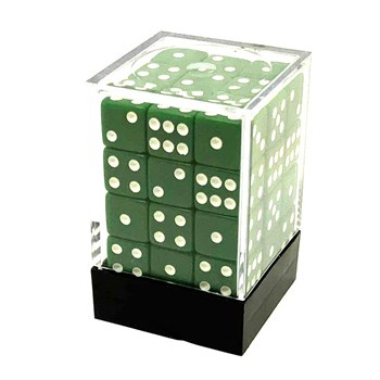 Dice Set 36 pcs. D6 Green with Sharp Corners 12 mm