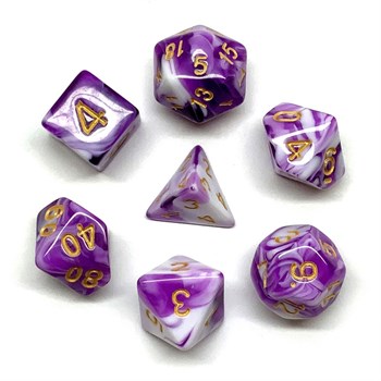 7-Piece RPG Dice Set — Purple Granite