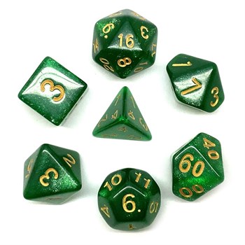 7-Piece RPG Dice Set — Green Nebula