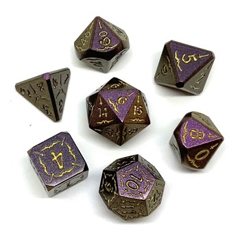 7-Piece Metal RPG Dice Set — Magic Purple