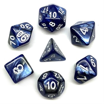 7-Piece RPG Dice Set — Silver Vein