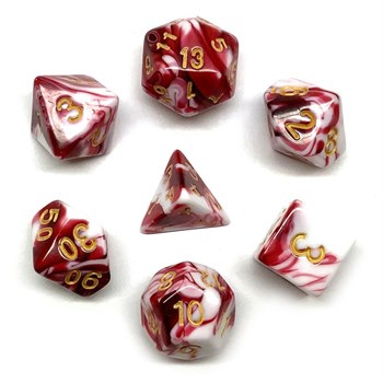 7-Piece RPG Dice Set — Pink Marbled