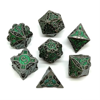 7-Piece Metal RPG Dice Set — Living Metal