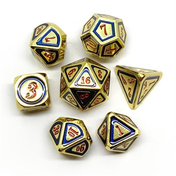 7-Piece Metal RPG Dice Set — Signal Gold