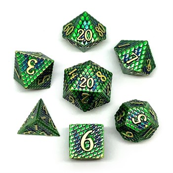 7-Piece Metal RPG Dice Set — Dragon Scale