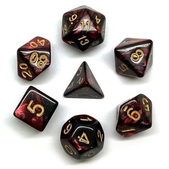 7-Piece RPG Dice Set — Red Granite