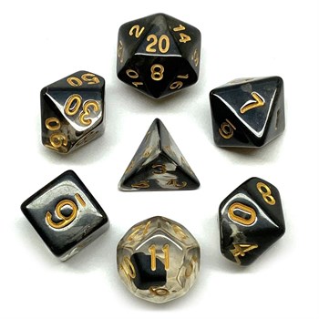 7-Piece RPG Dice Set — Black Smoky