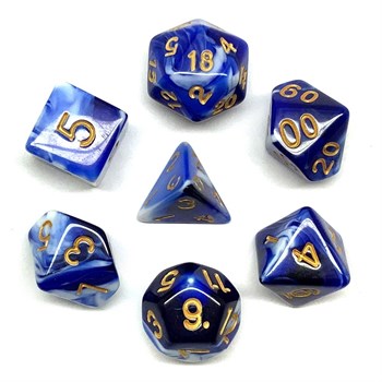 7-Piece RPG Dice Set — Blue Granite