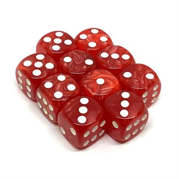 Dice Set D6 Pearlescent Red Dragon 16 mm with Rounded Corners (10 pcs.)