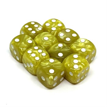 Dice Set D6 Pearlescent Rich Yellow 16 mm with Rounded Corners (10 pcs.)