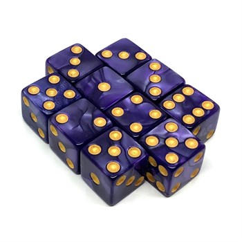 Dice Set D6 Pearlescent Cosmic Magic 16 mm with Square Corners (10 pcs.)