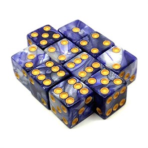 Набор кубиков 10 шт. D6 перламутровые "Тайны Глубин" 16мм с ровными углами